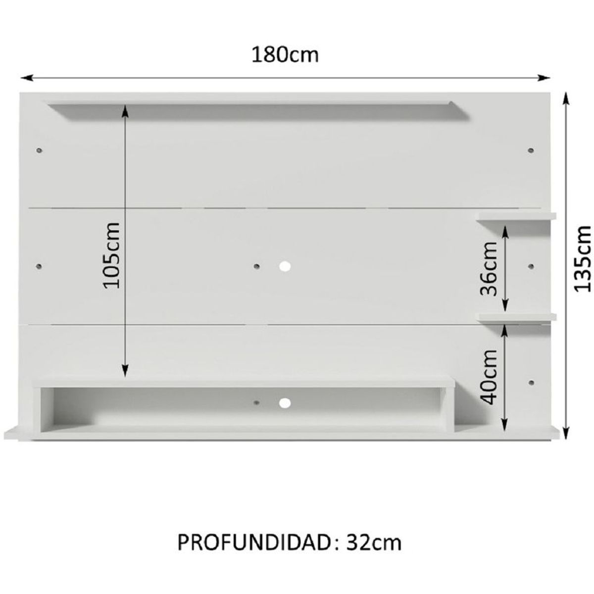 MADESA - Centro de Entretenimiento Panel para TV Alfa Hasta 60 Pulgadas