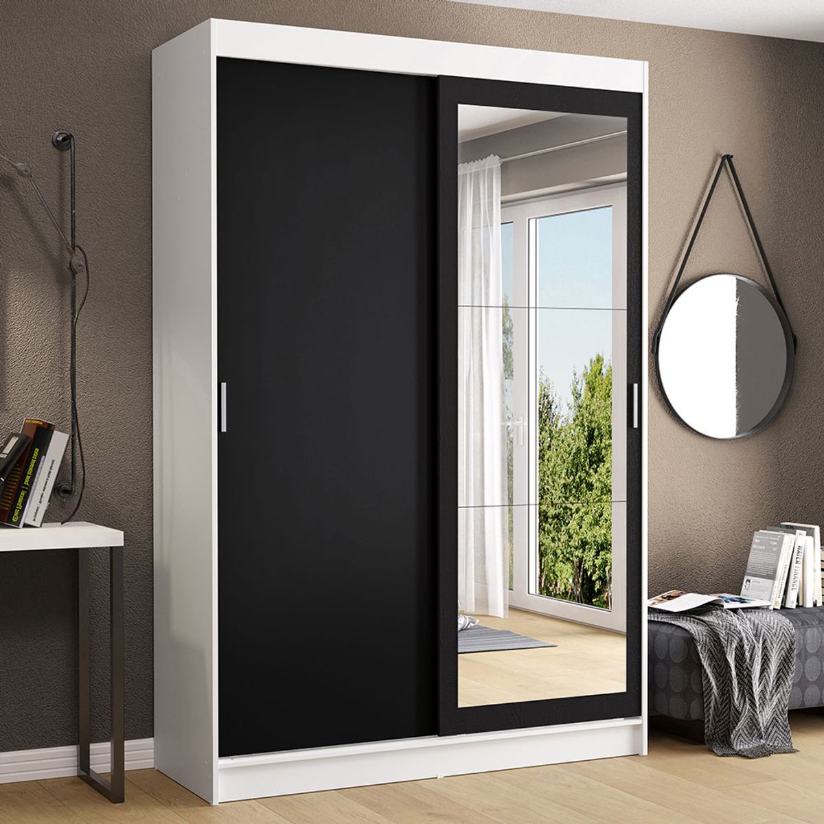 MADESA - Ropero Tokio 2 Puertas Corredizas 1 Espejo