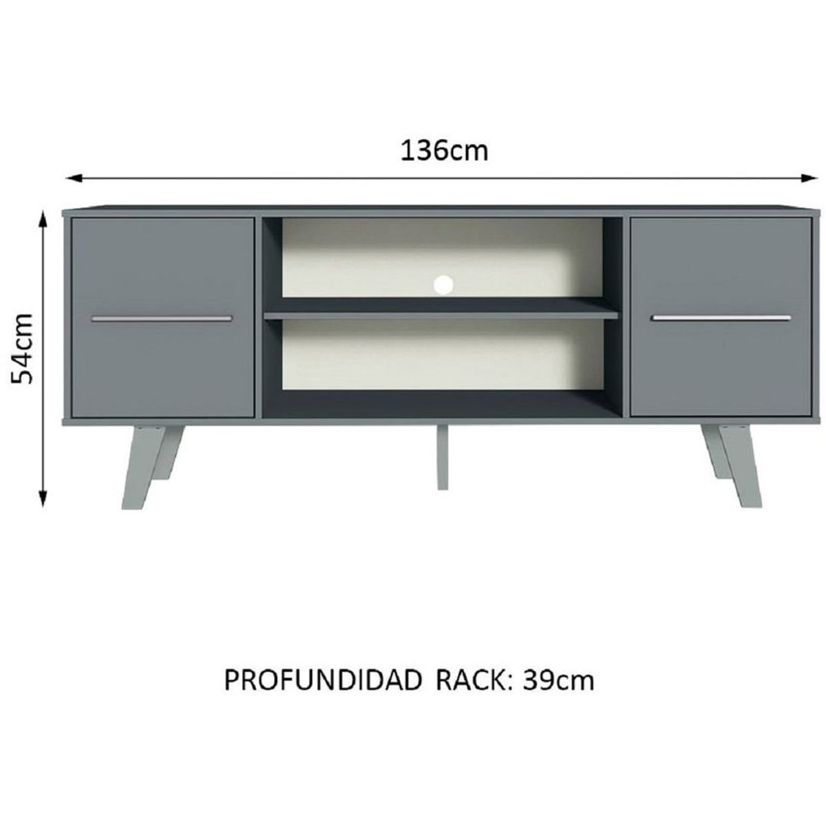 MADESA - Centro de Entretenimiento Mesa para TV Copenhaguen Hasta 55 Pulgadas