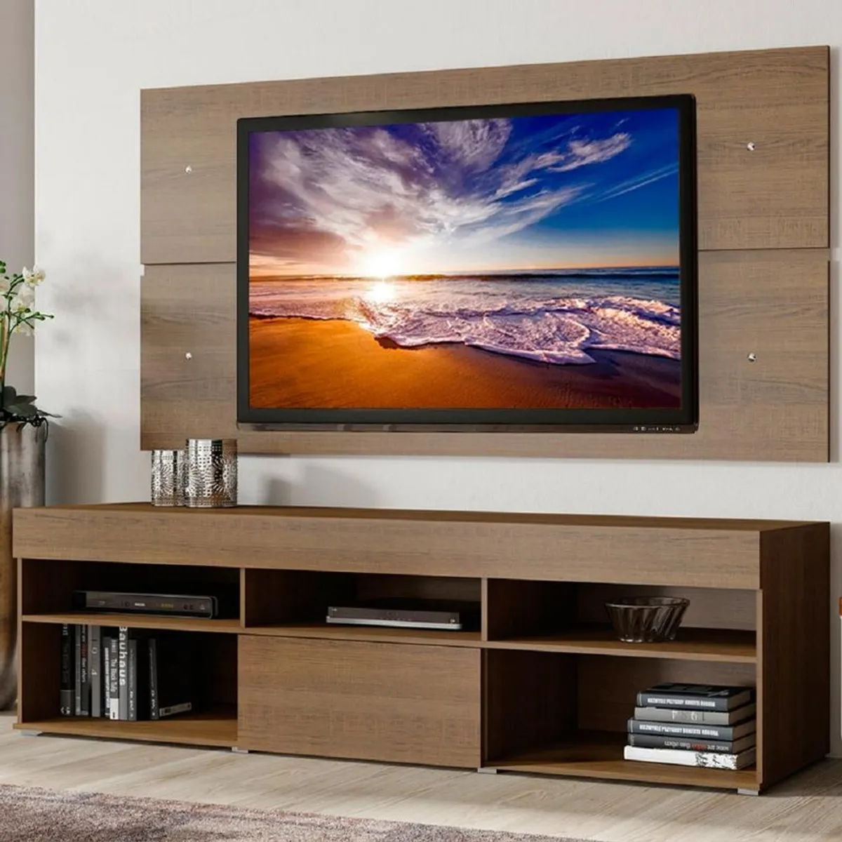 MADESA - Centro de Entretenimiento para TV Miami Mesa y Panel Hasta 65 Pulgadas