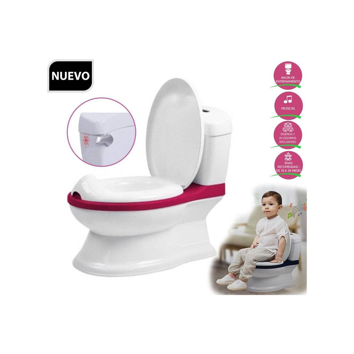 LH ELECTRONIC - Bacín Entrenador Musical Bebes Niña