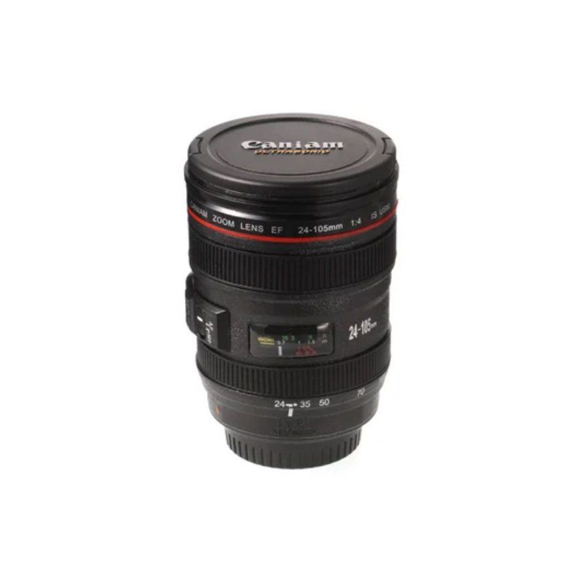 GENERICO - Taza termica en forma de lente fotografico negro