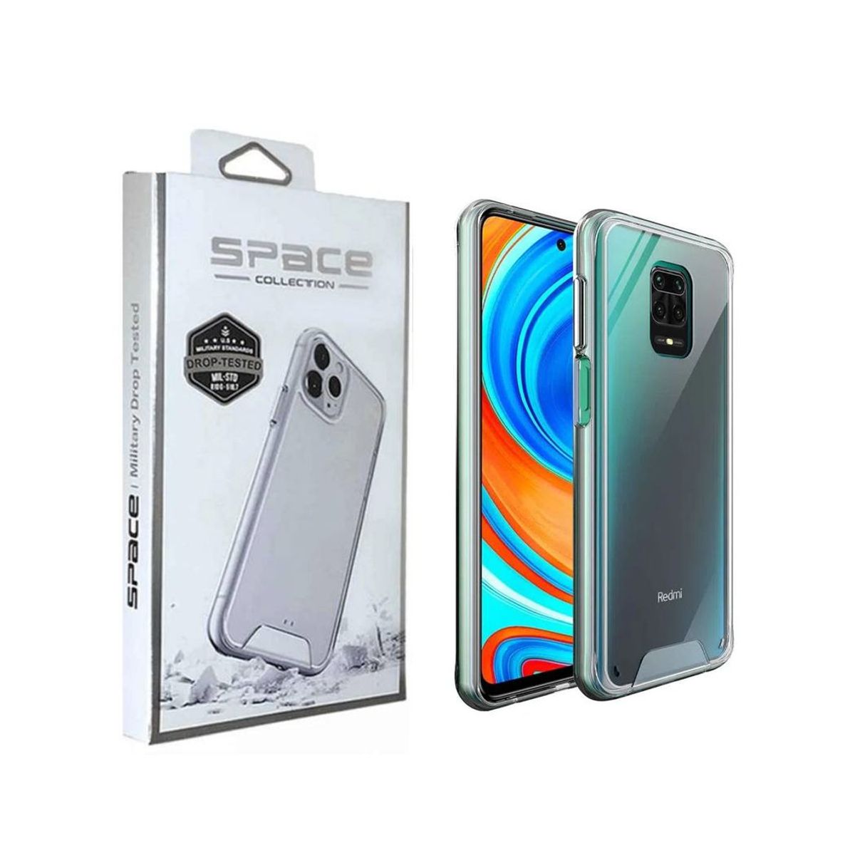 SPACE - Case Space Anticaida Xiaomi Note 9s / 9 Pro Transparente
