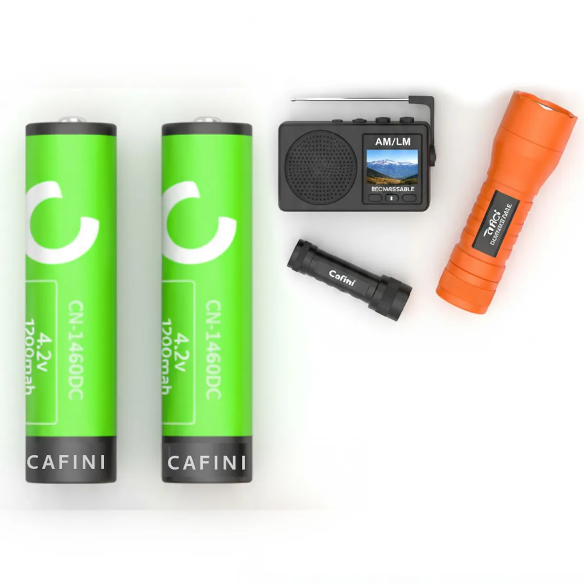 CAFINI - Pack 2 baterias pilas litio recargable li ion 18650 3.7v 4.2v max