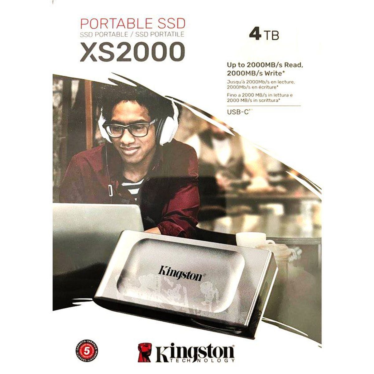 KINGSTON - Disco externo ssd kingston xs2000 4tb 3.2 tipo c 20gbps