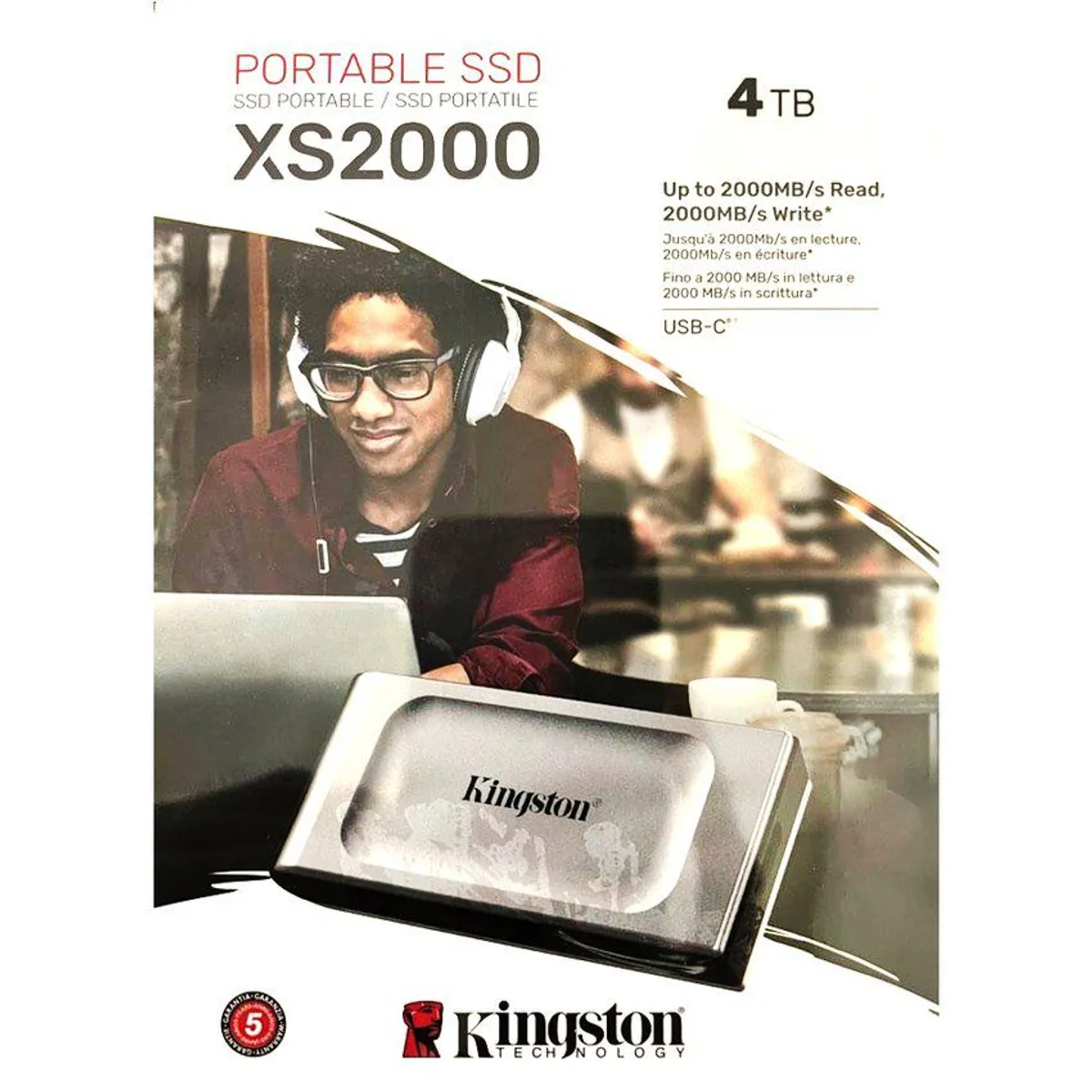 KINGSTON - Disco ssd externo kingston xs2000 4tb 3.2 tipo c 20gbps