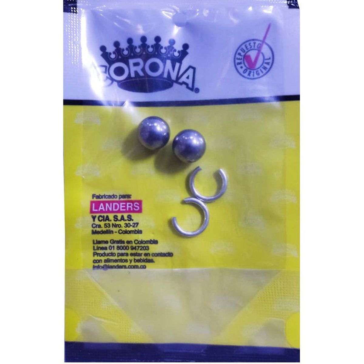 CORONA - Juego x 2 bolas de acero + arandelas para molino corona