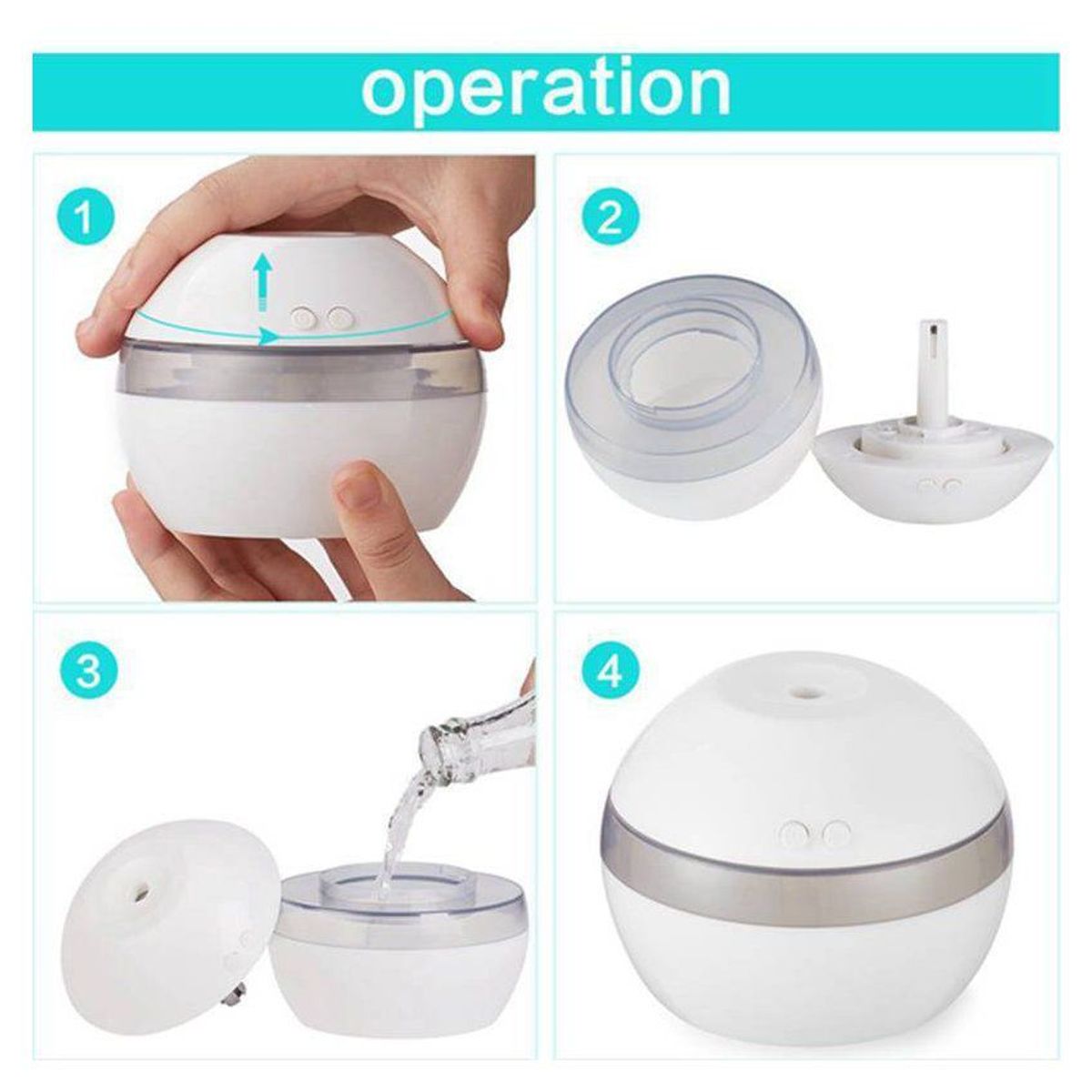 GENERICO - Humidificador dispensador agua ultrasónico vapor frío - gris