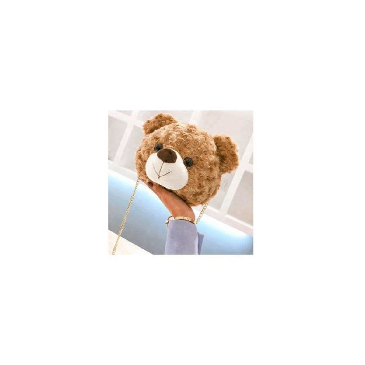 GENERICO - Cartera morral de oso teddy -beige