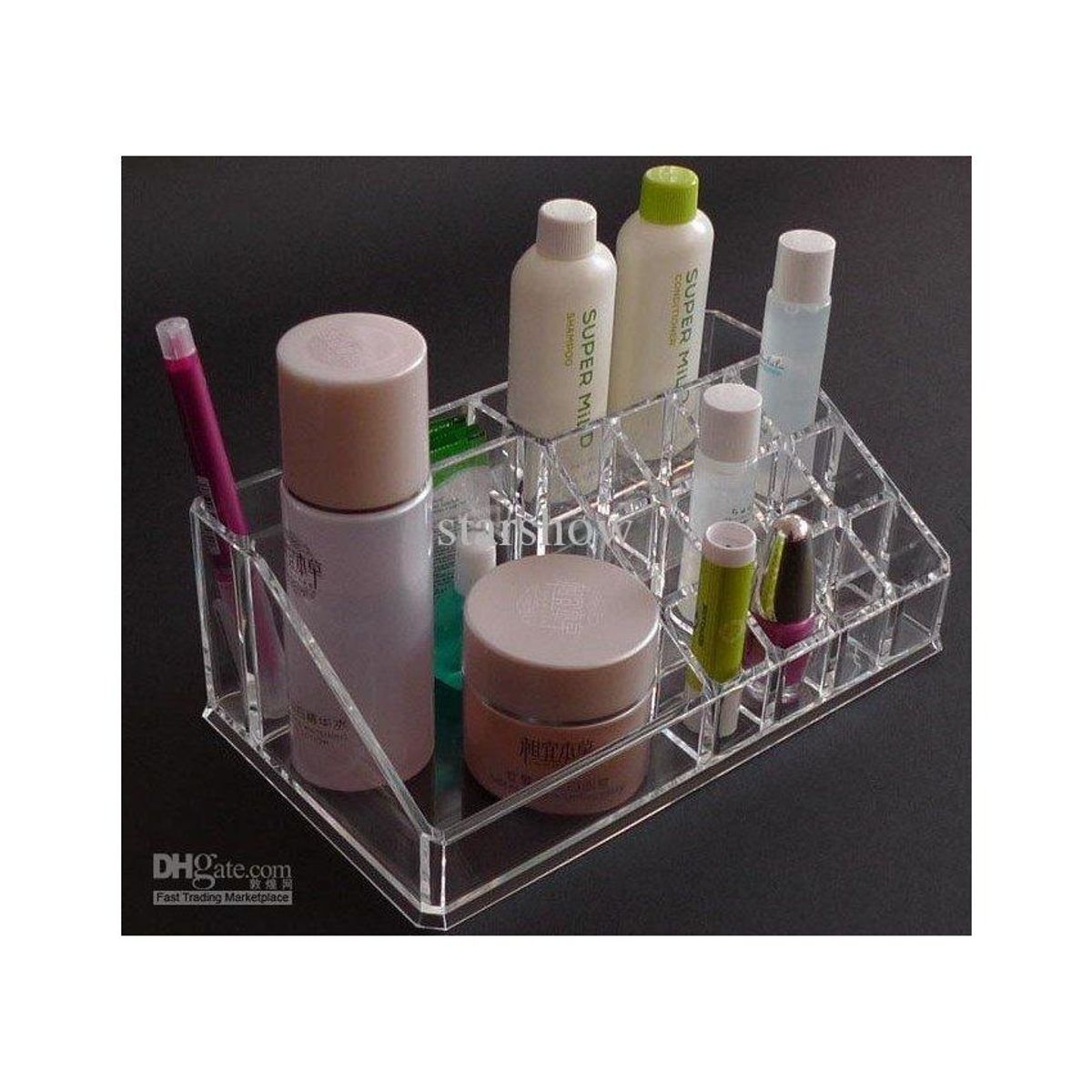 GENERICO - Organizador acrilico de maquillaje compartimientos