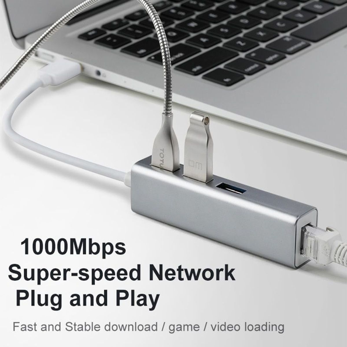 OEM - Hub Adaptador de Red USB 3.0 a Rj45 Gigabit+ 3 Puertos USB 3.0 Windows