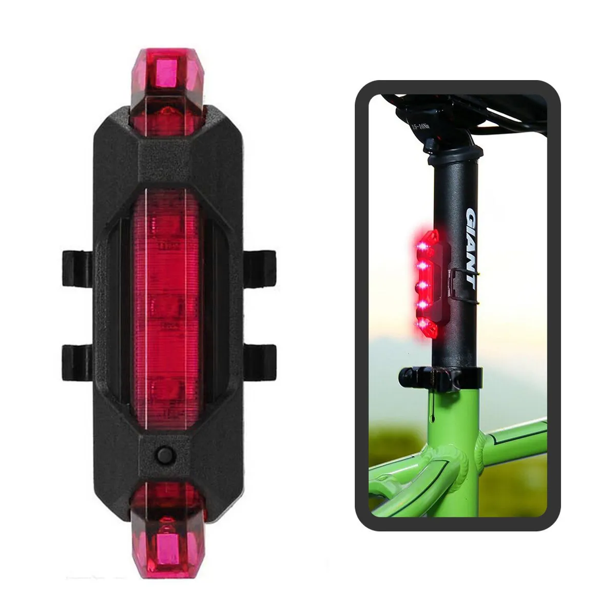 GENERICO - Luz Led Trasera Recargable Bicicleta Ciclismo