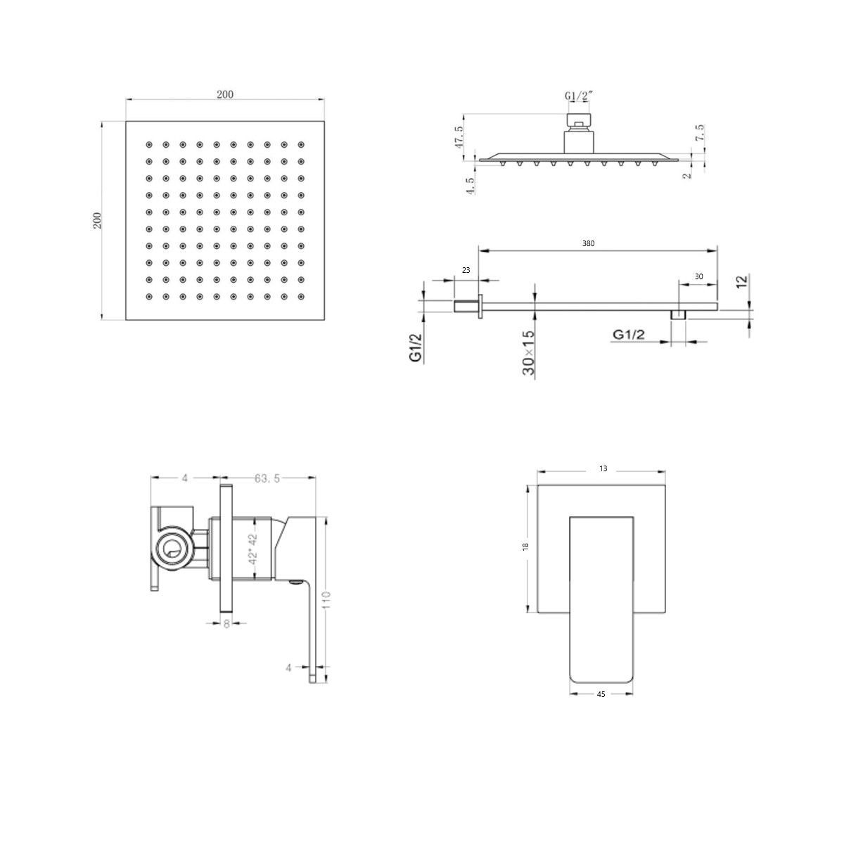 COBRA - Monocomando de ducha con salida línea Dima Black marca COBRA
