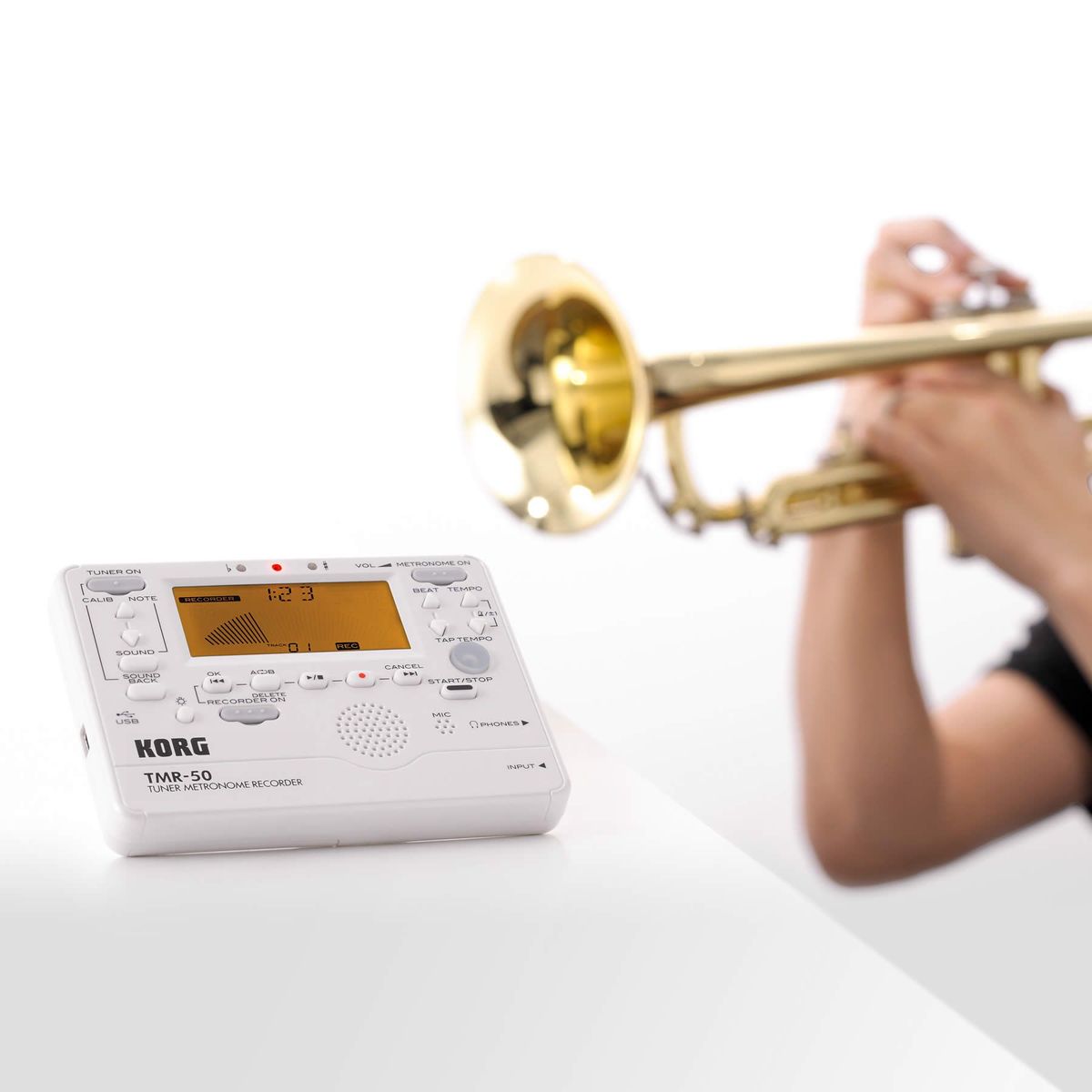 KORG - Afinador Metrónomo Grabador KORG TMR-50-PW Color Blanco