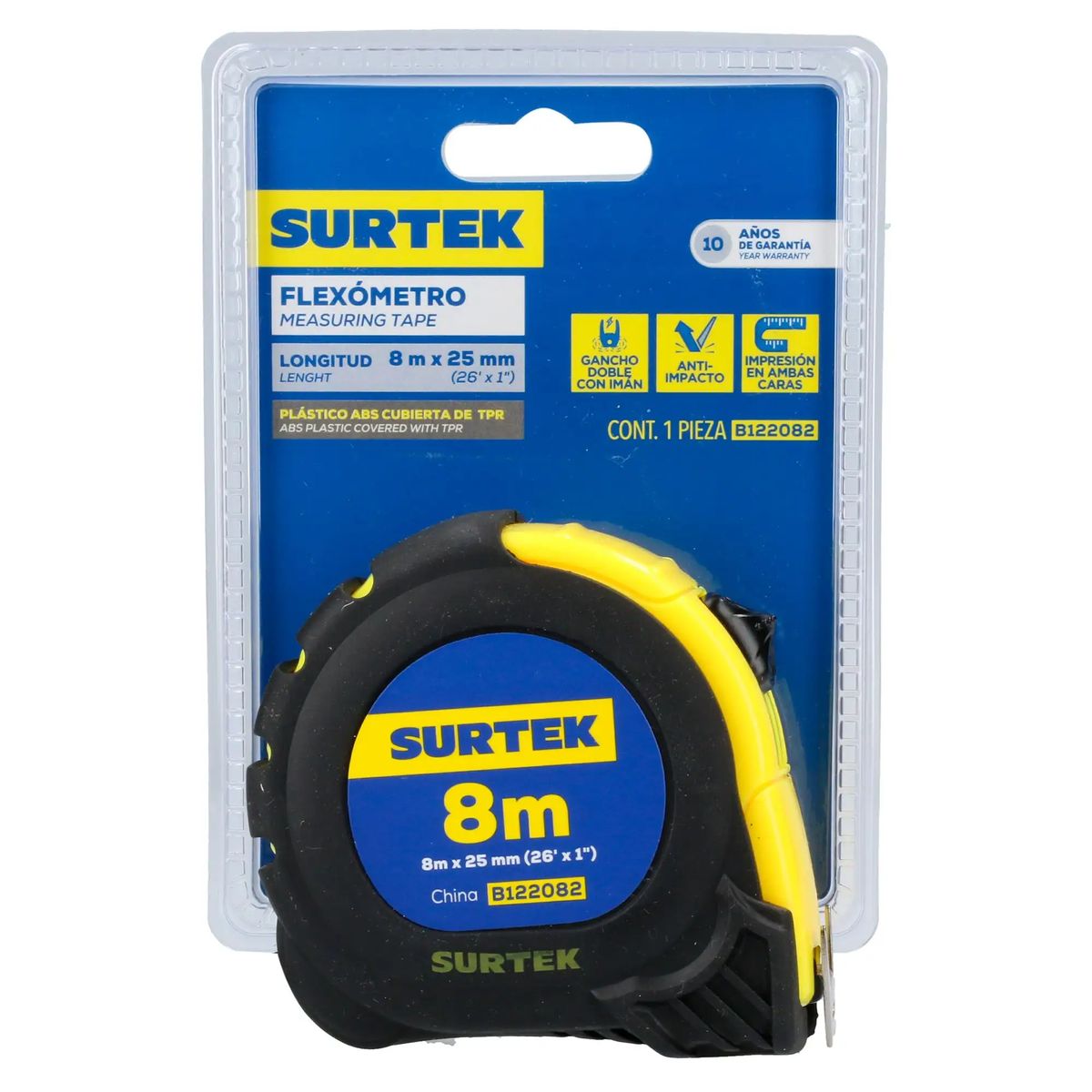 SURTEK - FLEXÓMETRO ANTI-IMPACTO 8 mts x  1"  SURTEK - SURTB122082