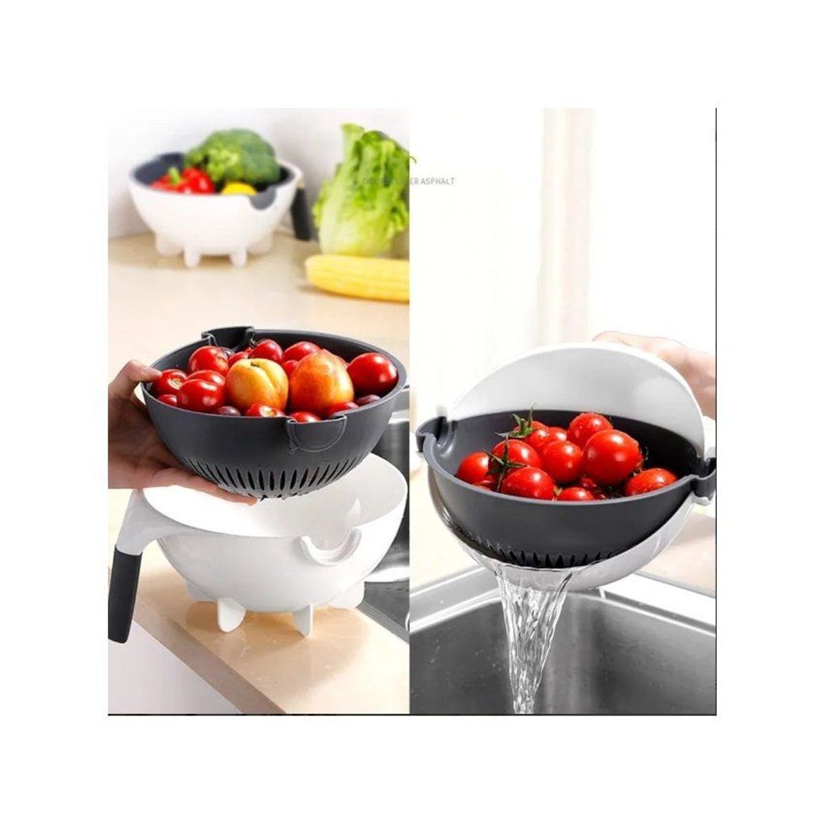 GENERICO - Colador escurridor giratorio de frutas verduras cesto de lavado