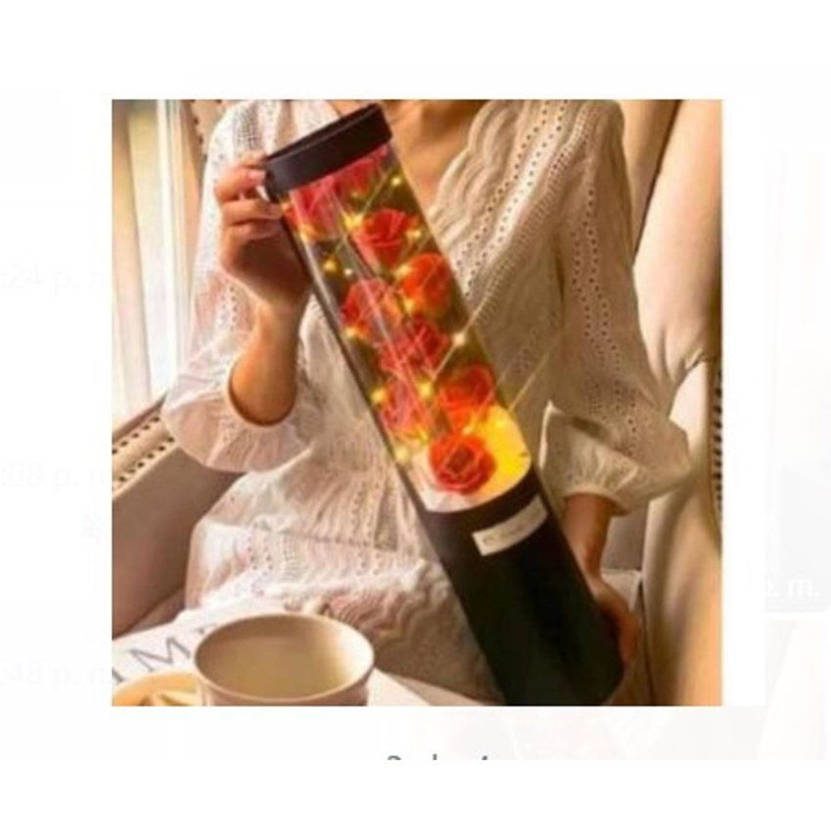 GENERICO - Ramo de rosas con  petalo de  jabón + luz de calidad