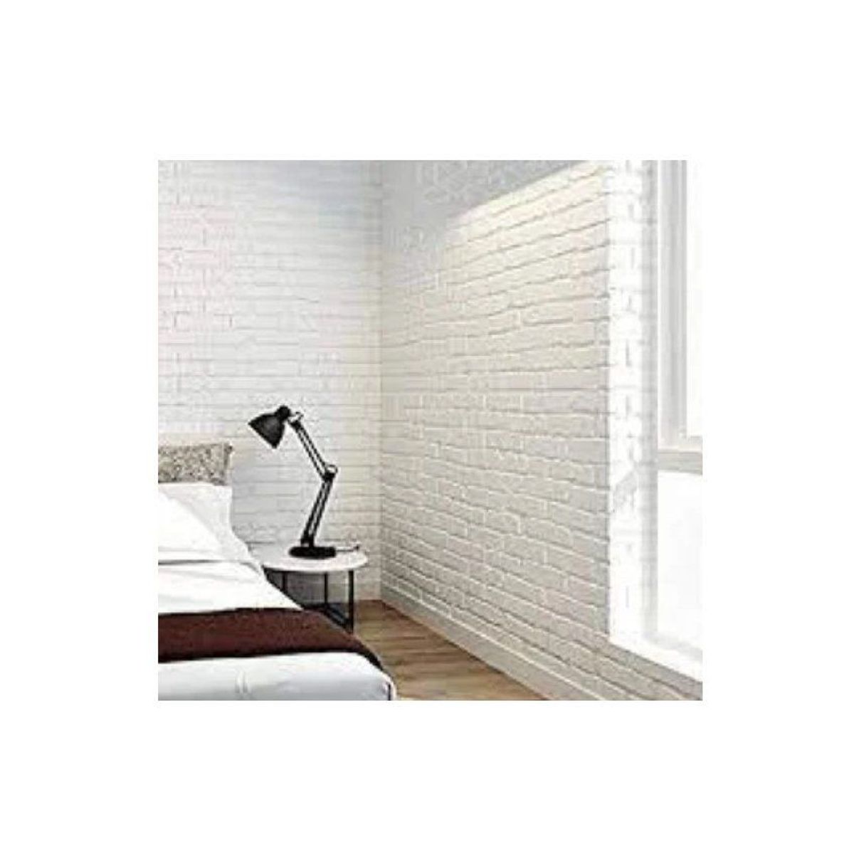 GENERICO - Papel tapiz ladrillo mural decorativo 3d autoadhesivo - blanco
