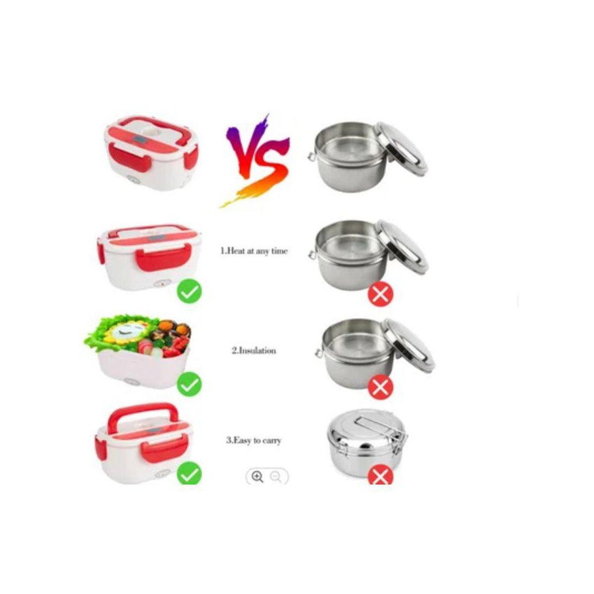 GENERICO - Lonchera electrica portatil + cucharita