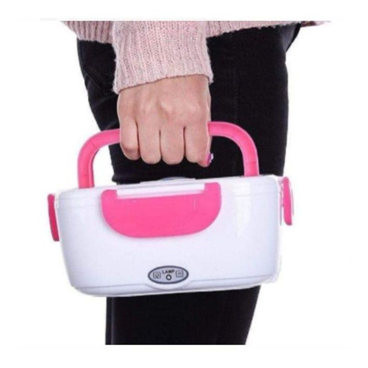 GENERICO - Lonchera electrica portatil + cucharita rosado