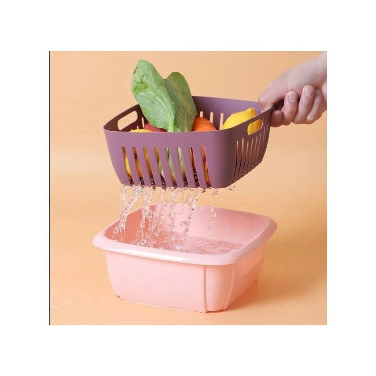 GENERICO - Taper escurridor multifuncional 2 en 1 con tapa