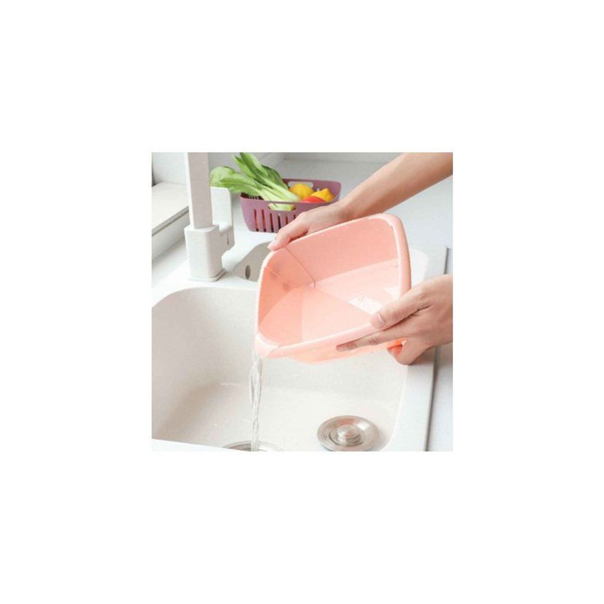 GENERICO - Taper escurridor multifuncional 2 en 1 con tapa