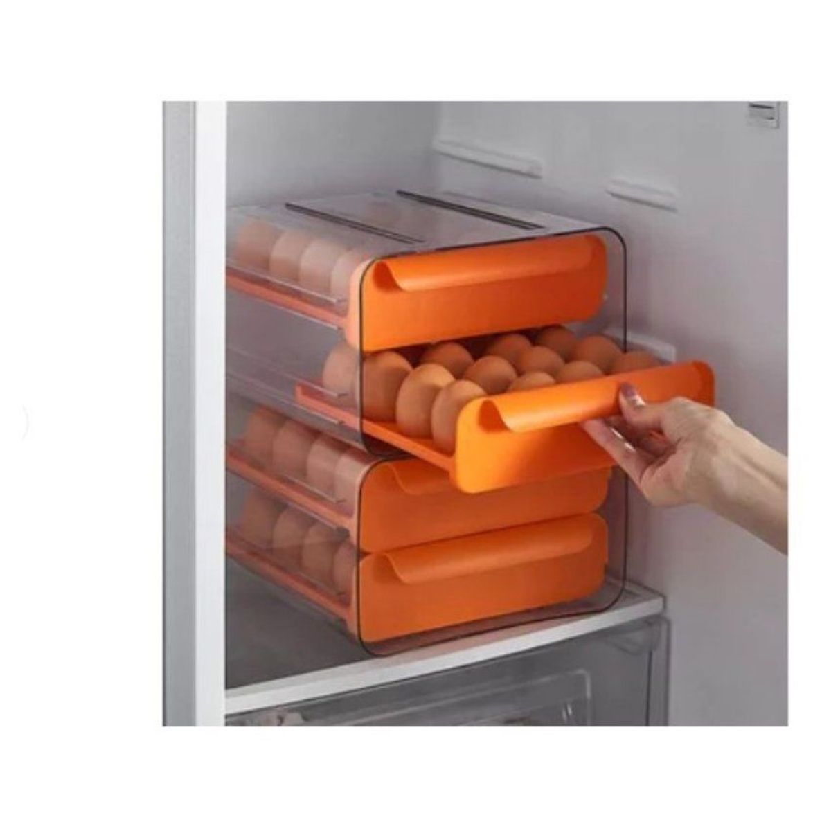 GENERICO - Porta huevo en acrilico de 2 niveles para refrigeradora