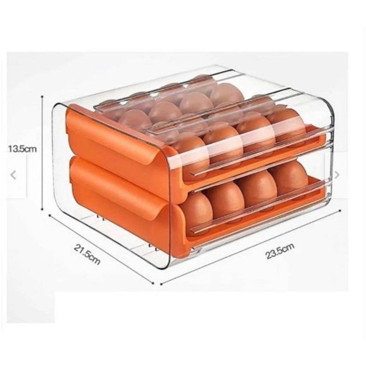 GENERICO - Porta huevo en acrilico de 2 niveles para refrigeradora