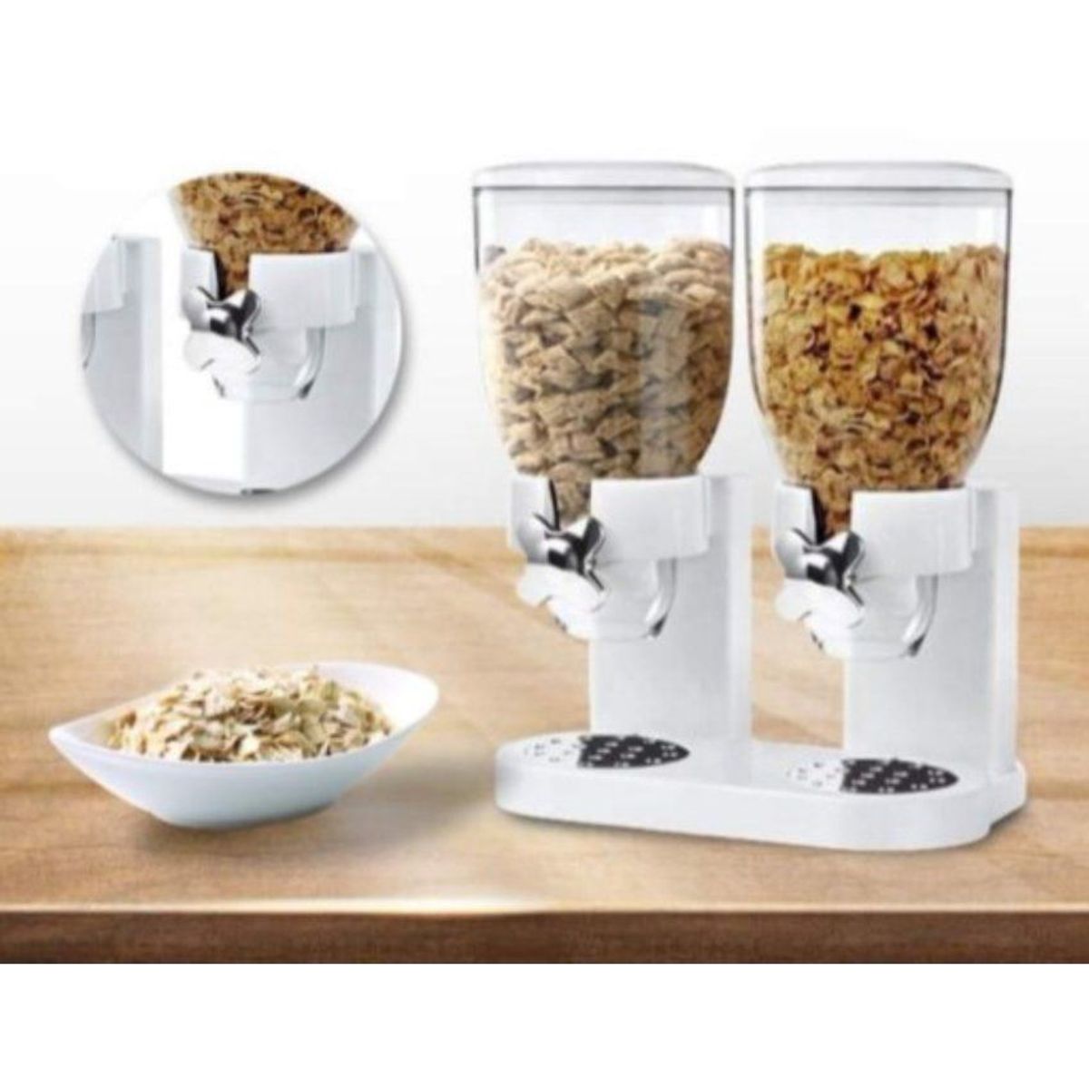 GENERICO - Dispensador de cereales dobles blanco