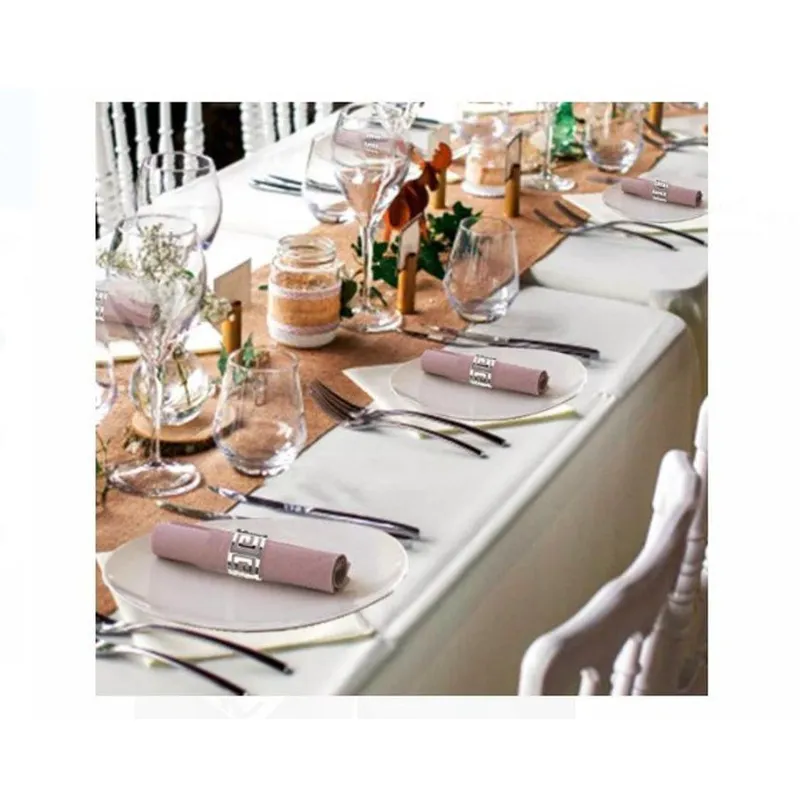 GENERICO - Set de aros de servilletas x 4 piezas plateado