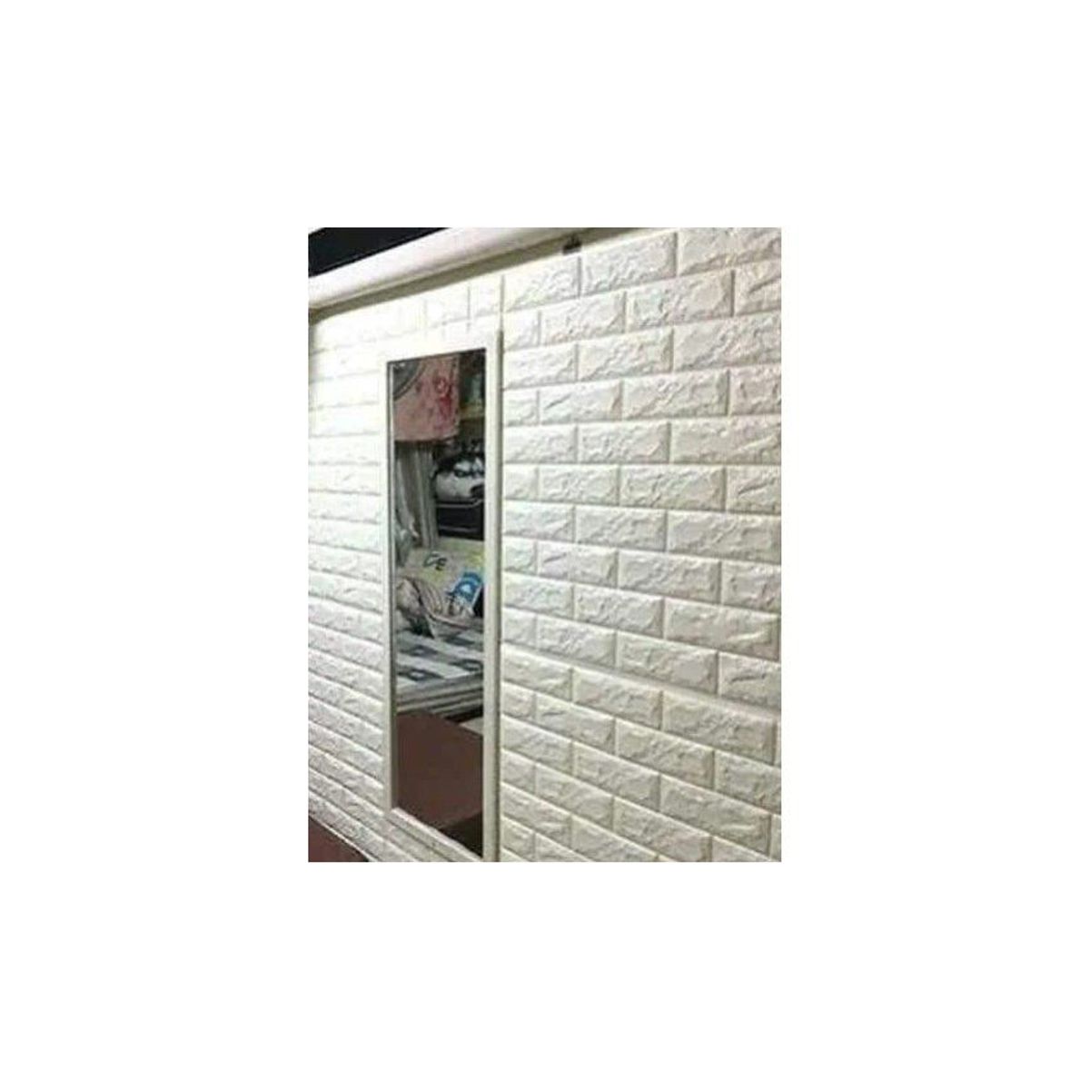 GENERICO - Papel-tapiz-autoadhesivo-3d-ladrillo-decorativo-blanco 10 pcs