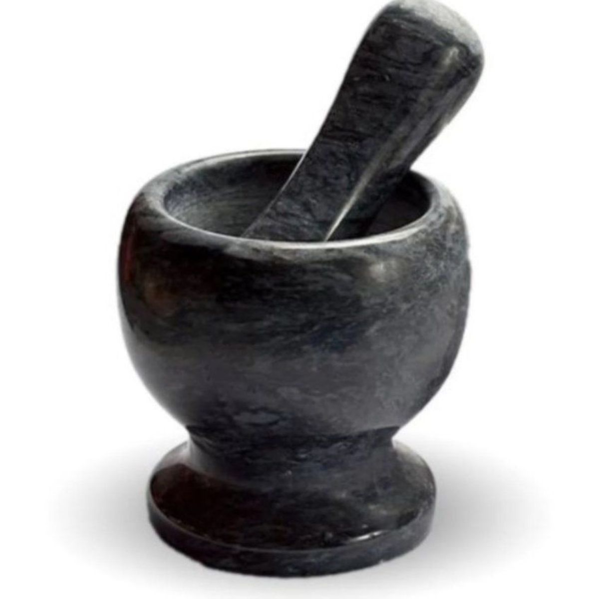 GENERICO - Mortero  para cocina + pilon negro marmoleado