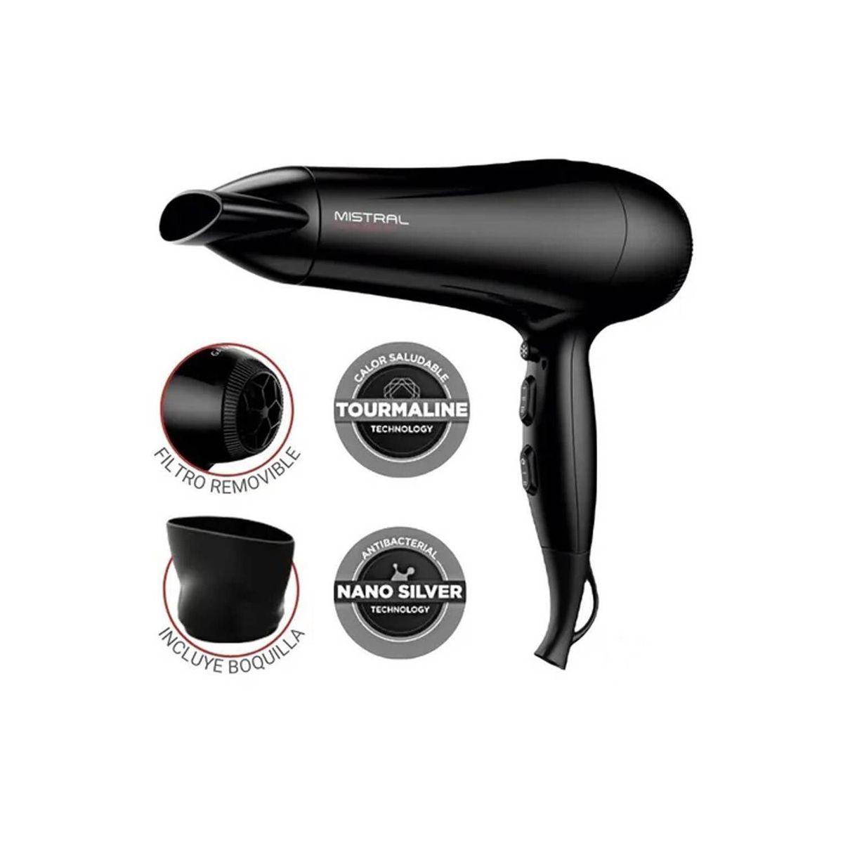 GAMA - Secadora mistral tourmaline ion 2200 watts