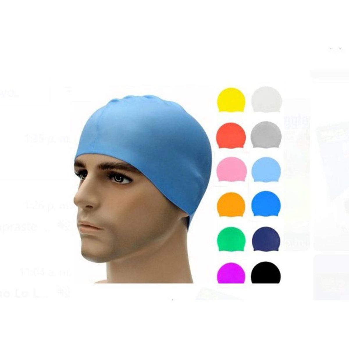 GENERICO - Gorro natación silicona impermeable