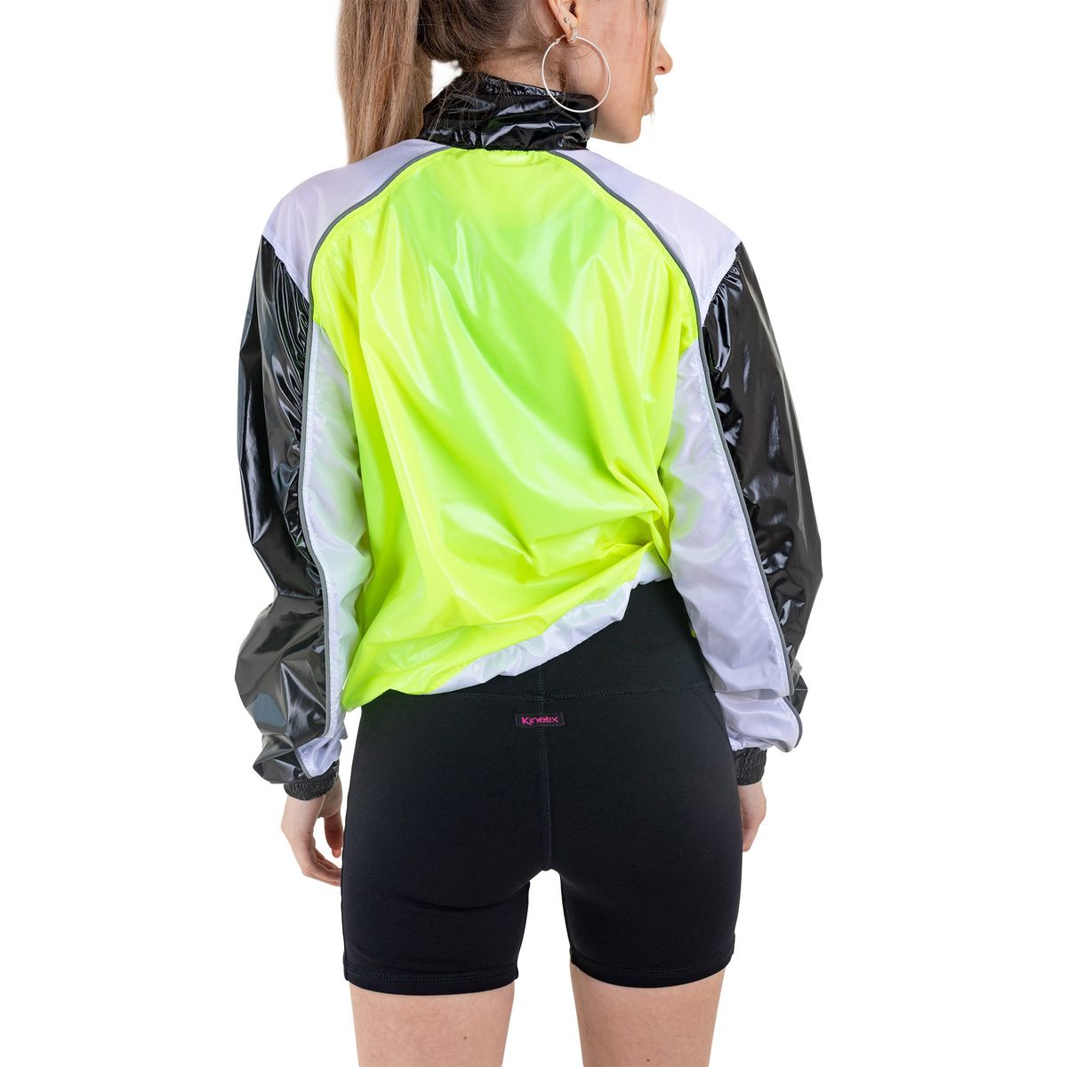 KINETIX - Casaca Cortavientos Deportiva Kinetix Eclypse Amarillo Neón Mujer