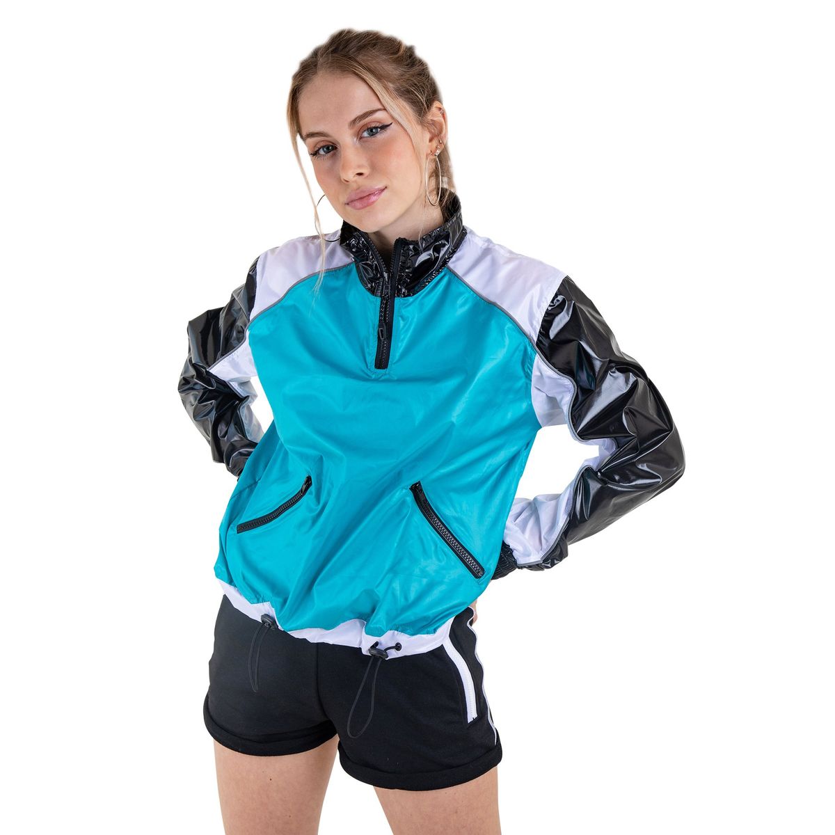 KINETIX - Casaca Cortavientos Deportiva Kinetix Eclypse Turquesa Mujer