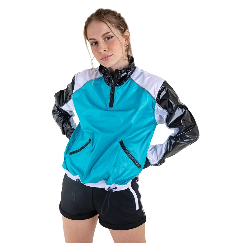 KINETIX - Casaca Cortavientos Deportiva Kinetix Eclypse Turquesa Mujer