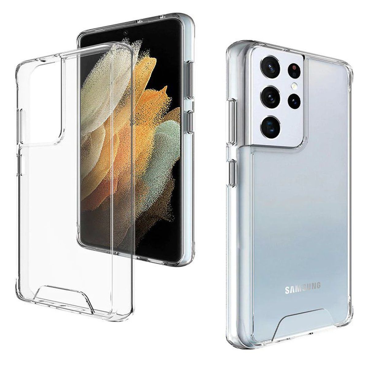 CASE - Funda case space anticaida samsung s21 ultra - transparente