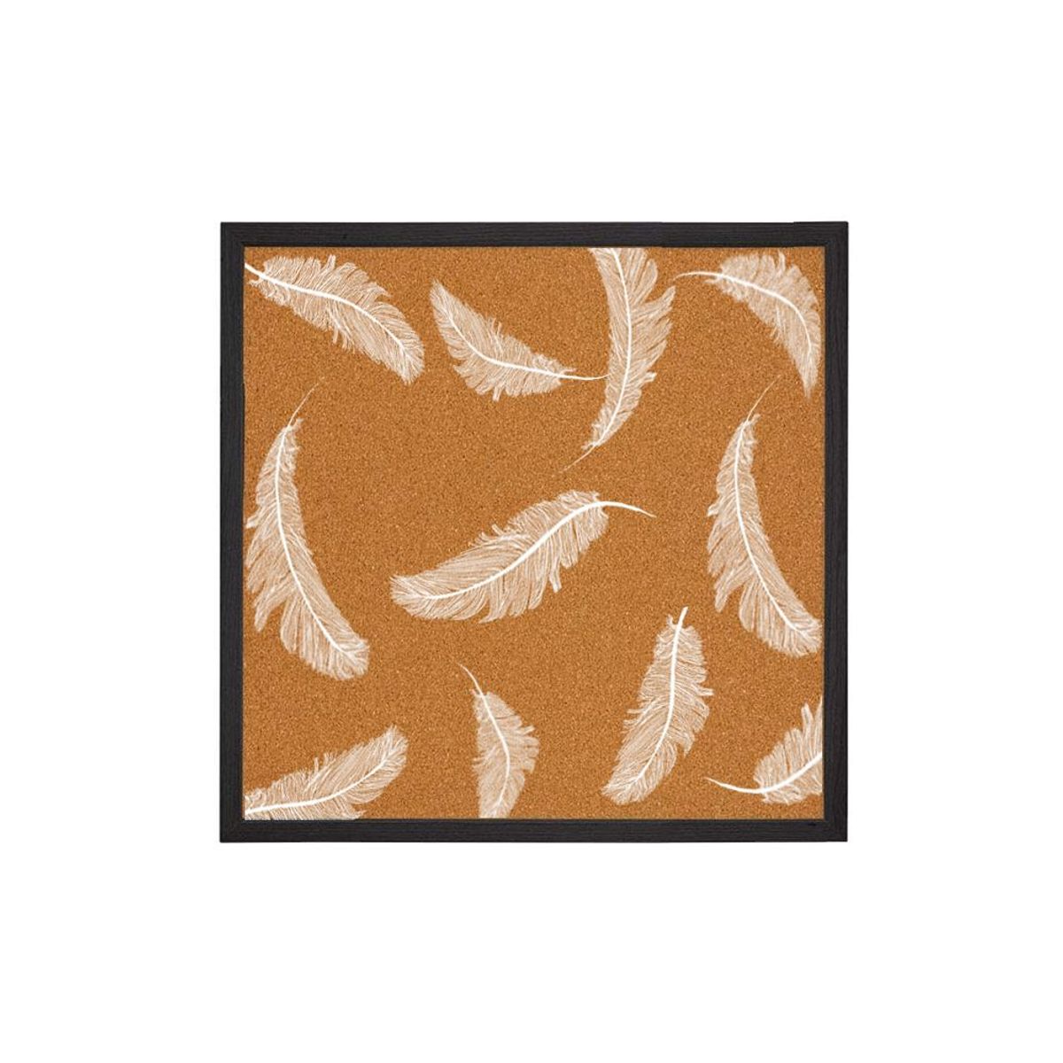 INSPIRA - Pizarra de Corcho con Marco de Madera para Fotos Decorativa Plumas