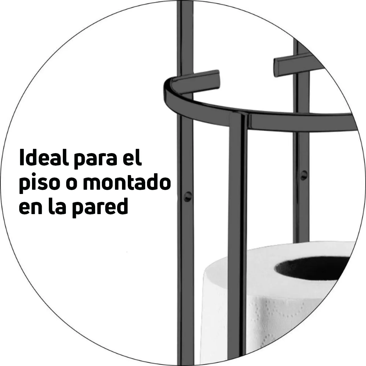 FUTURE - Porta papel higiénico piso Perfezione negro