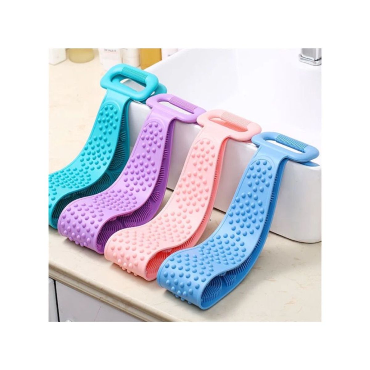 ANKAFA IMPORTACI?N - Cepillo Banda Corporal Masajeador de Silicona para Baño Ducha