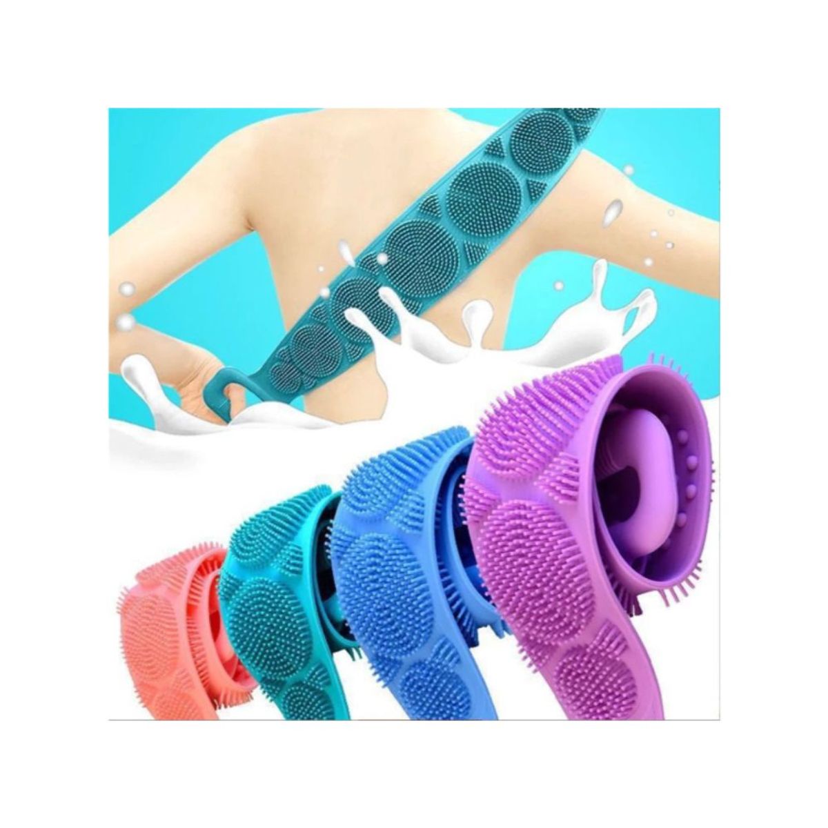 ANKAFA IMPORTACI?N - Cepillo Banda Corporal Masajeador de Silicona para Baño Ducha