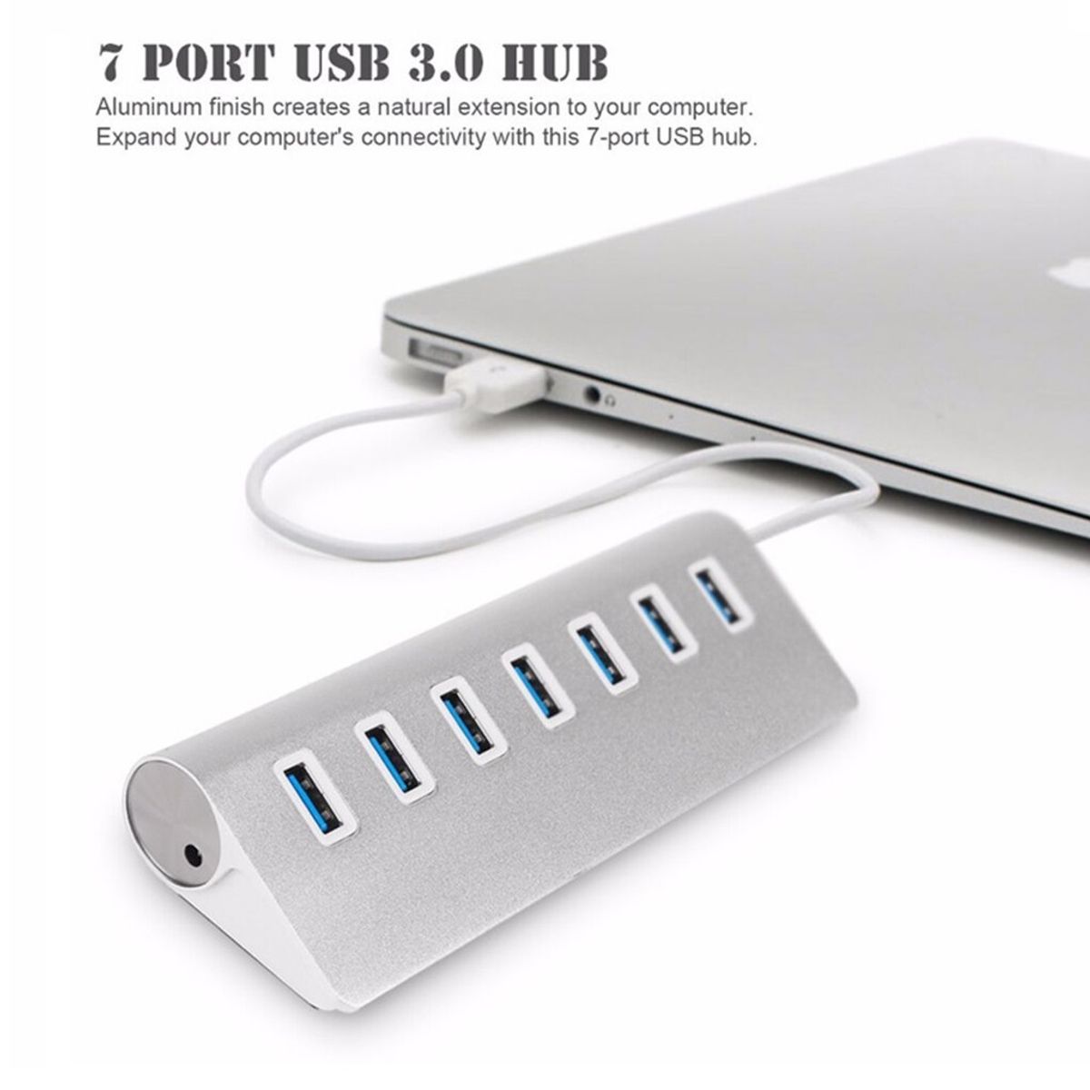 OEM - HUB con 7 puertos USB 3.0 de Aluminio Premium para MAC y Windows