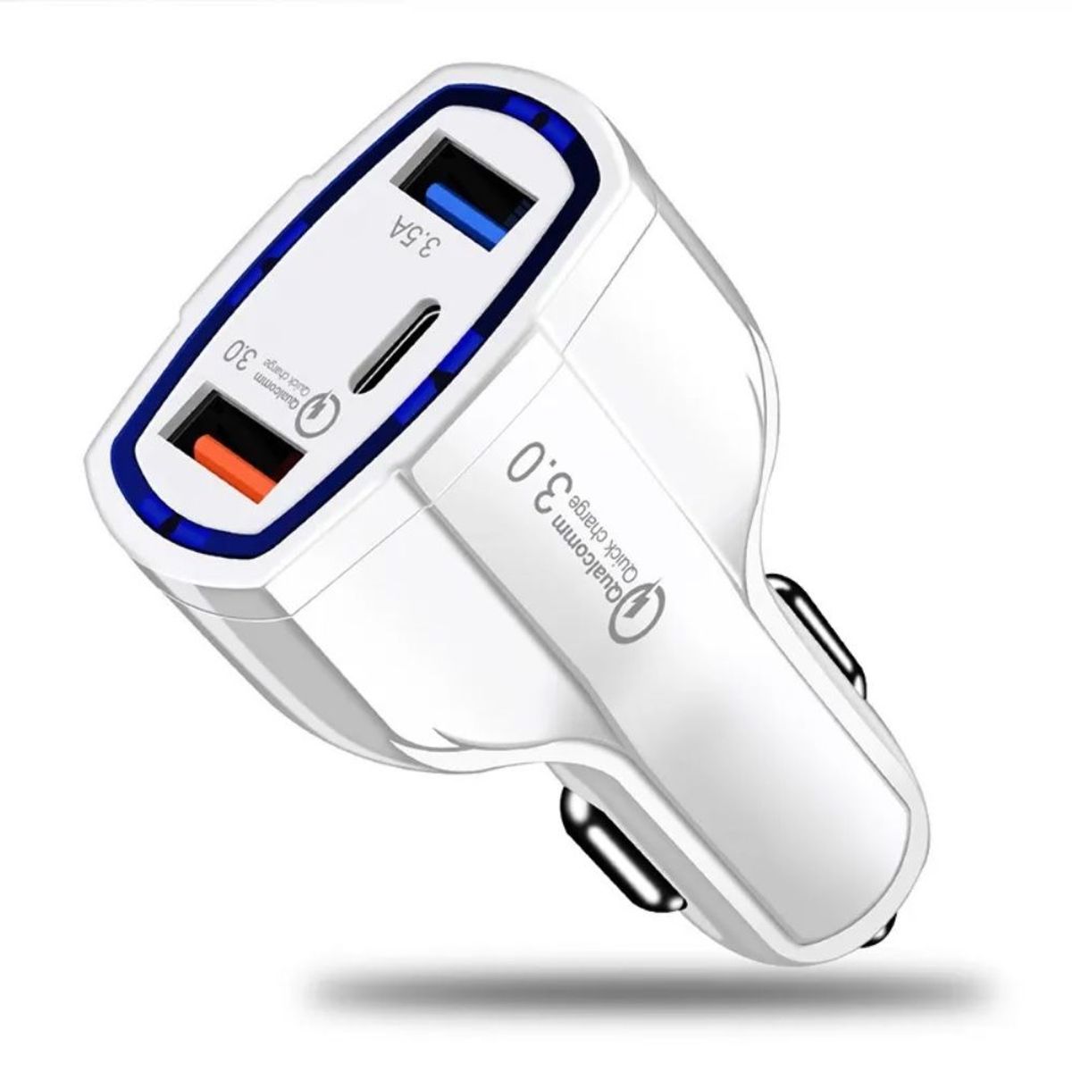 OEM - Cargador de Auto Dual USB  Tipo C Carga Rapida 35W Blanco