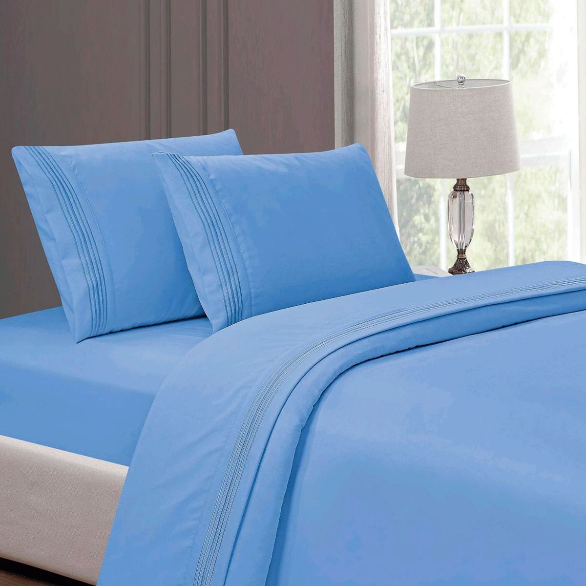 CASATEX - Juego de Sábanas  100%Algodón KING - CELESTE