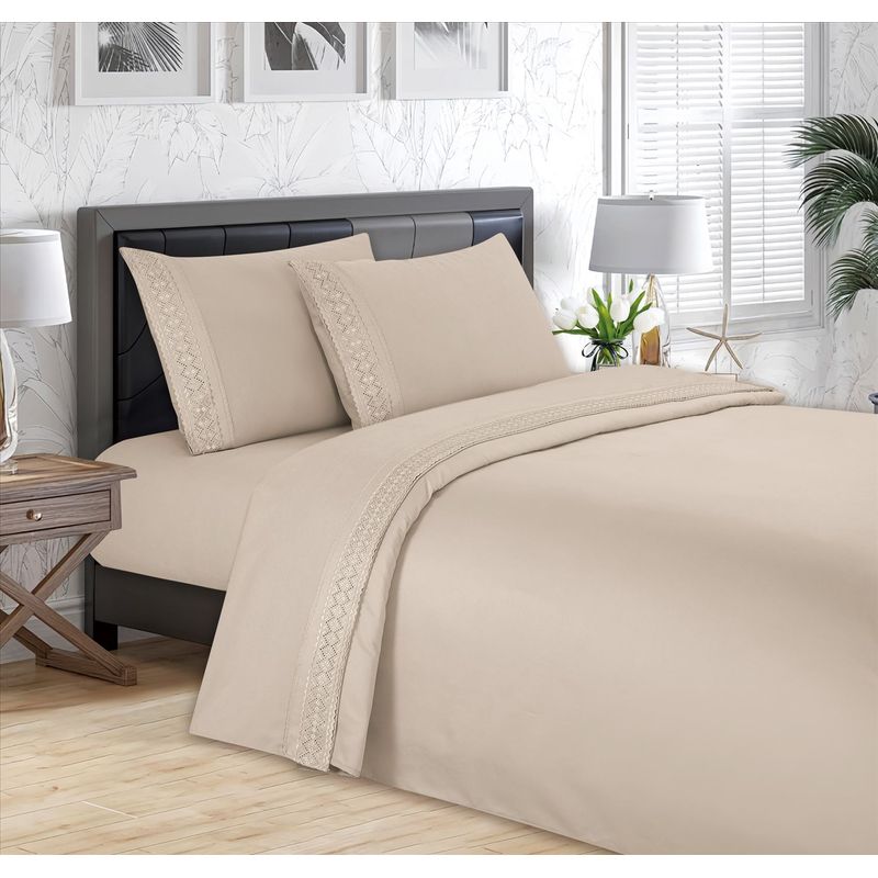 CASATEX - Juego de Sábanas  100%Algodón KING - BEIGE