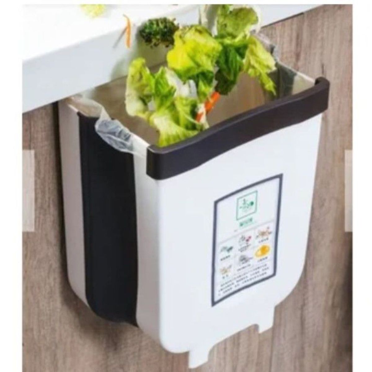 GENERICO - Tacho de basura plegable Grande de Calidad BLANCO