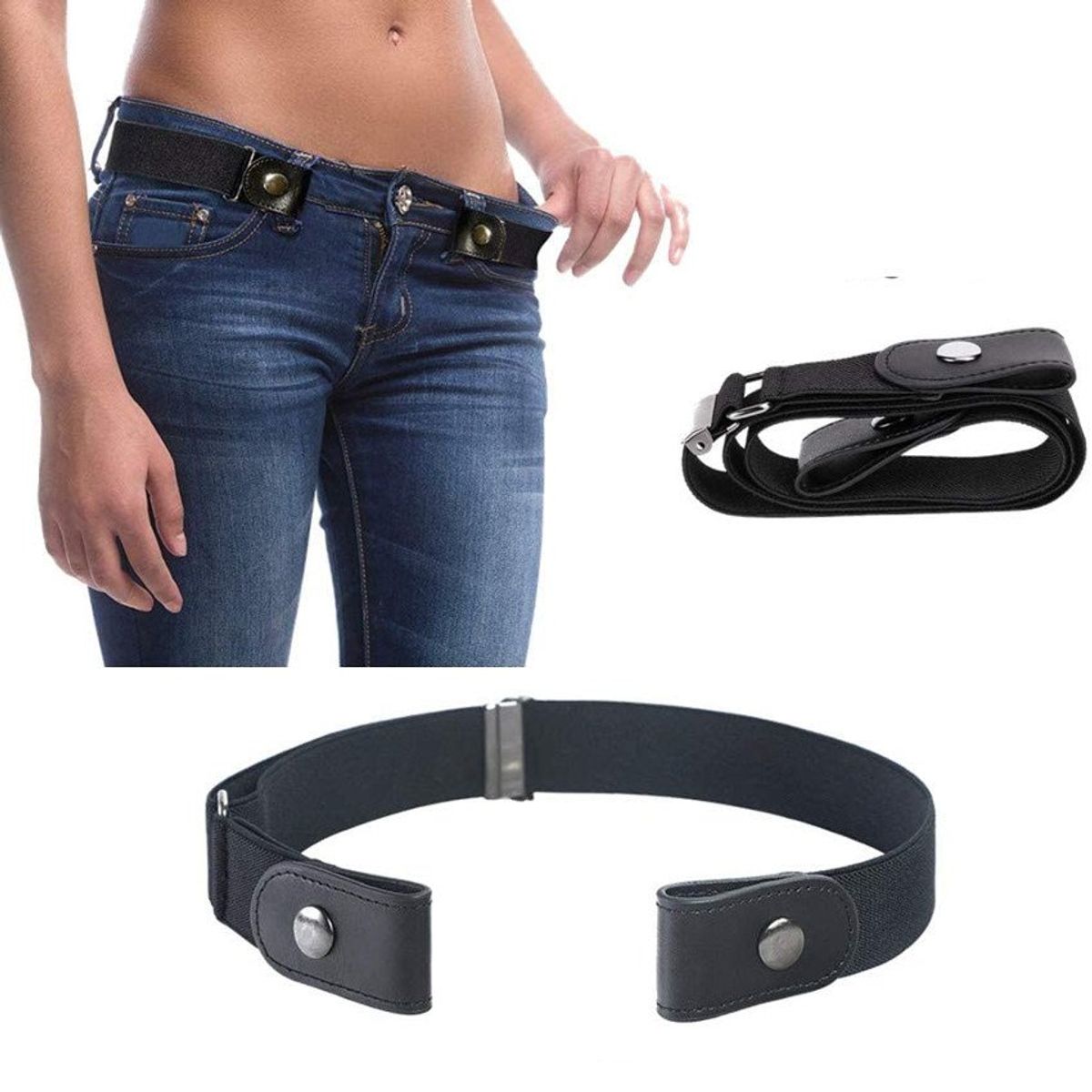 GENERICO - Cinturon sin hebilla Invisible hombre mujer unisex ajustable