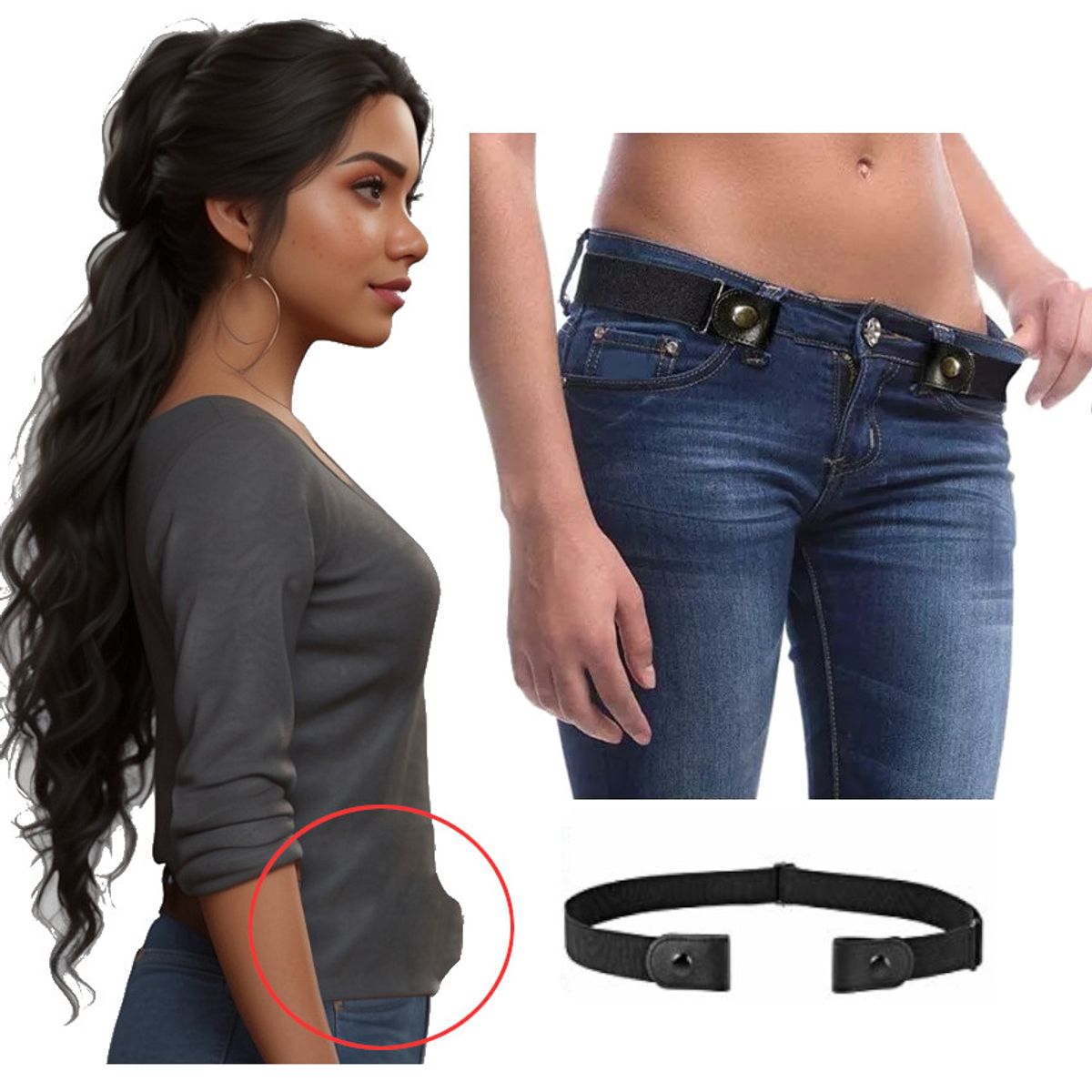 GENERICO - Cinturon Invisible sin hebilla hombre mujer unisex ajustable