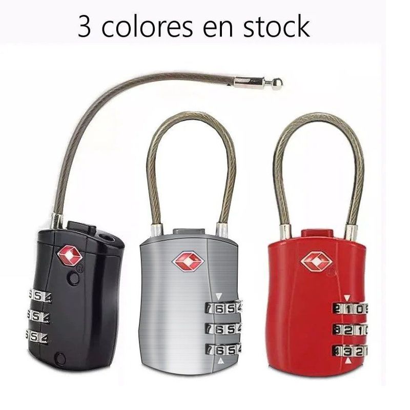 GENERICO - Tsa aprobado candado seguridad mochilas casillero maletín viaje rojo